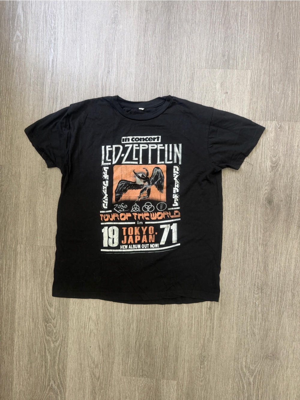 Led Zeppelin Graphic T-Shirt - Black Size Large